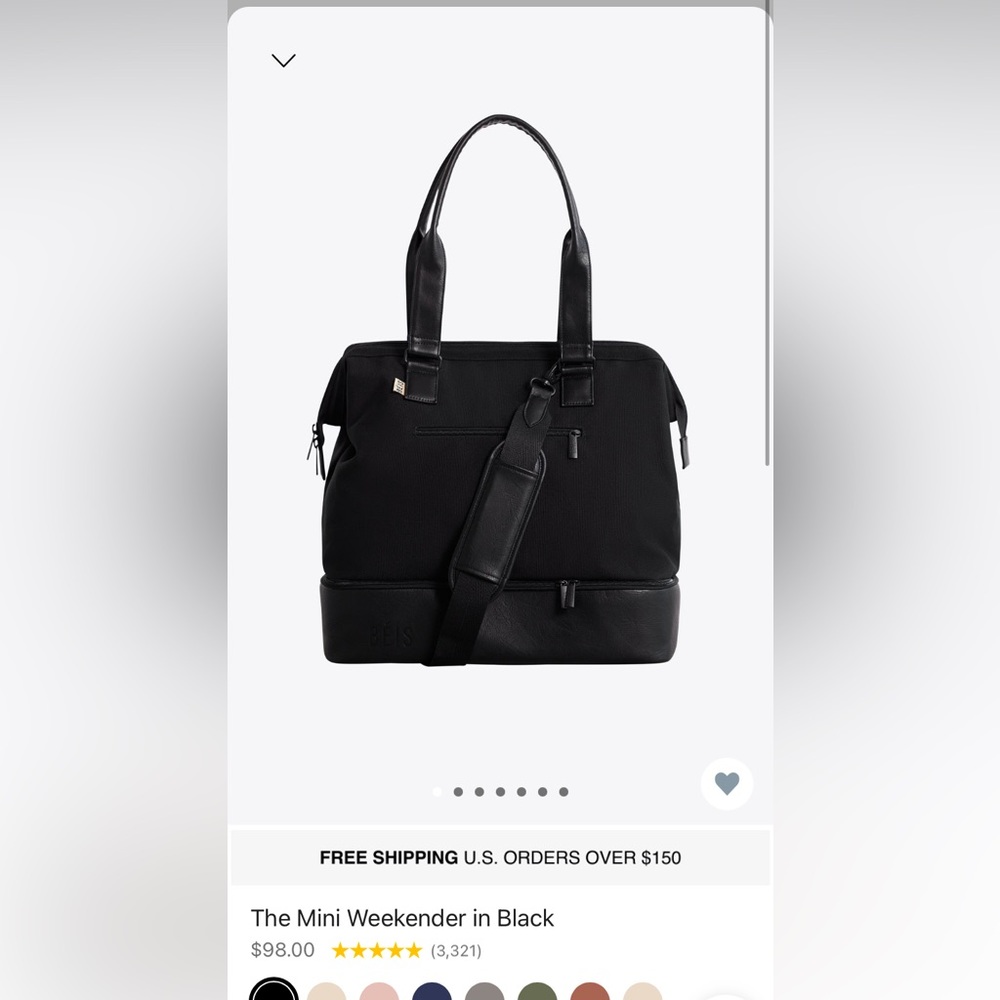 BEIS MINI WEEKENDER IN BLACK